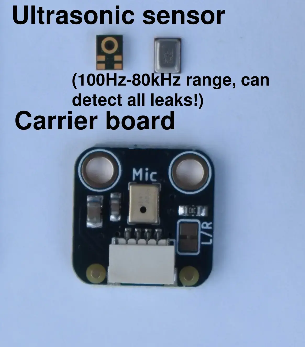 Close up of the MEMS Ultrasonic Sensor Board